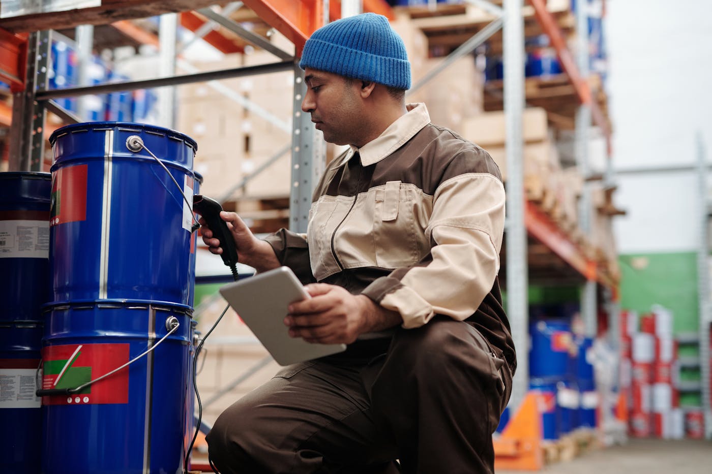 Warehouse and operations staff using digital tools for supply chain visibility